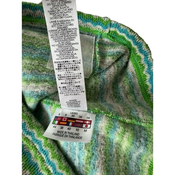 Spyder Women’s Knit Blue And Green 1/4th Zip Base Layer  Top Fall Jacket Size 8 - Picture 5 of 8